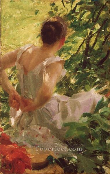 Woman dressing foremost Sweden Anders Zorn Oil Paintings